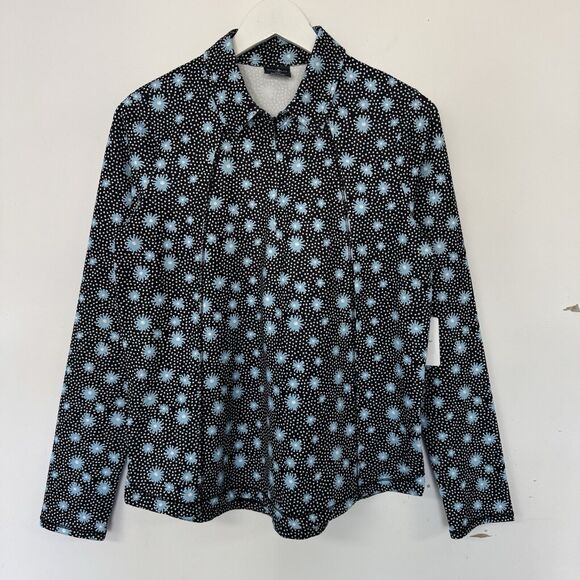 Belyn Key Moonstruck Floral Glacier Long Sleeve Golf Athletic UPF Shirt Medium - Picture 2 of 13